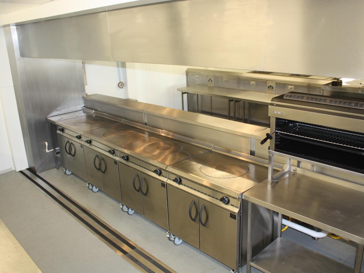 We can supply large open plan training kitchens for catering students and aspiring chefs.